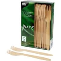 Fourchette PAPSTAR Bois Brun 100 unités