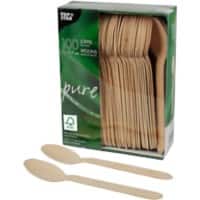Cuillère PAPSTAR Bois Brun 100 unités