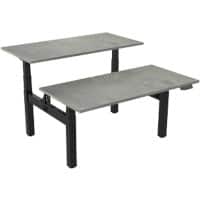 euroseats Zit-sta bureau Bench Grijs 1.800 x 800 x 600 - 1.230 mm zwart tabletop oxyd 180 x 80