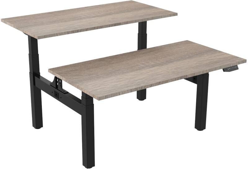 euroseats Dual Bench Zit-sta-bureau Rechthoekig Robson Eiken H-Frame 1.800 (B) x 800 (D) x 1.305 (H) mm Metaal