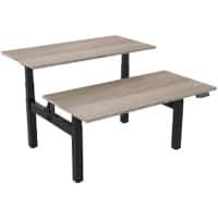euroseats Zit-sta bureau Bench Eiken 1.800 x 800 x 600 - 1.230 mm zwart tabletop robson 180 x 80