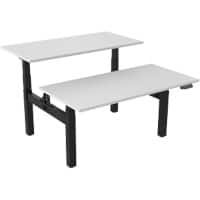 euroseats Zit-sta bureau Bench Wit 1.800 x 800 x 600 - 1.230 mm zwart tabletop wit 180 x 80