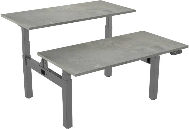 euroseats Dual Bench Zit-sta-bureau Rechthoekig Oxyd Beton H-Frame 1.800 (B) x 800 (D) x 1.305 (H) mm Metaal
