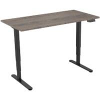 Bureau assis-debout euroseats Rectangulaire Chêne T-Pied 1600 (L) x 800 (P) x 1275 (H) mm Métal