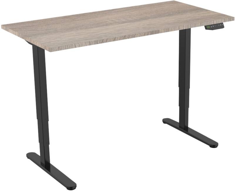 Bureau assis-debout euroseats Rectangulaire Chêne T-Pied 1800 (L) x 800 (P) x 1275 (H) mm Métal