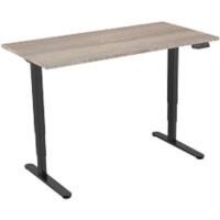 euroseats Zit-sta bureau 2-motor Eiken 1.800 x 800 x 620 - 1.250 mm zwart tabletop robson 180 x 80