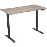 euroseats Zit-sta bureau 2-motor Eiken 1.600 x 800 x 620 - 1.250 mm zwart tabletop robson 160 x 80