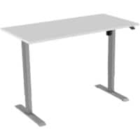 euroseats Zit-sta bureau 1-motor Wit 1.600 x 800 x 730 - 1.210 mm grijs (1 motor) tabletop wit 160 x 80