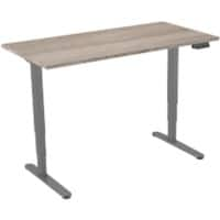 euroseats Zit-sta-bureau 2-motor Eiken 1.600 x 800 x 620 - 1.250 mm grijs tabletop robson 160 x 80