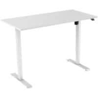 euroseats Elektrisch Hoogteverstelbaar Zit-sta-bureau Rechthoekig Eiken Metaal Wit T-Voet 1.600 x 800 x 1.235 mm