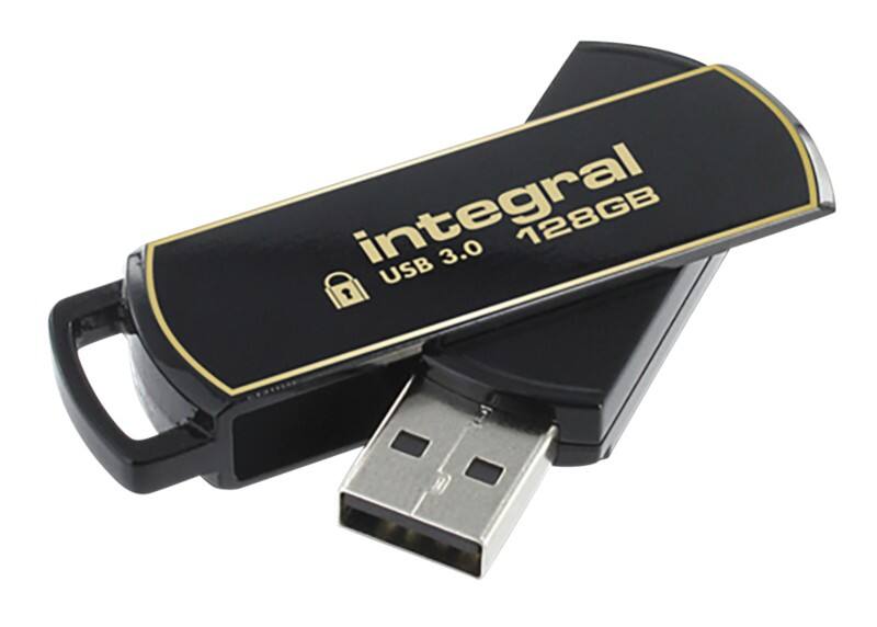 Integral Secure 360 USB-stick 128 GB USB 3.0 Zwart, goud