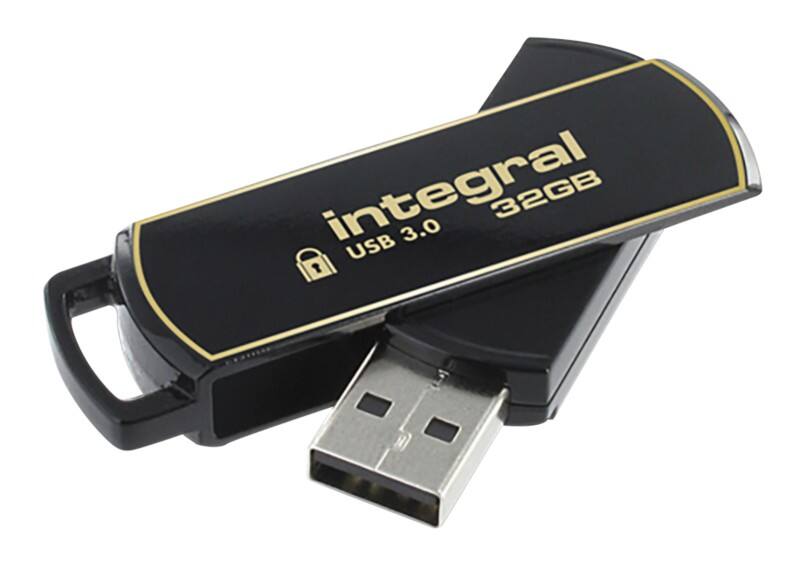 Integral Secure 360 USB-stick 32 GB USB 3.0 Zwart, goud