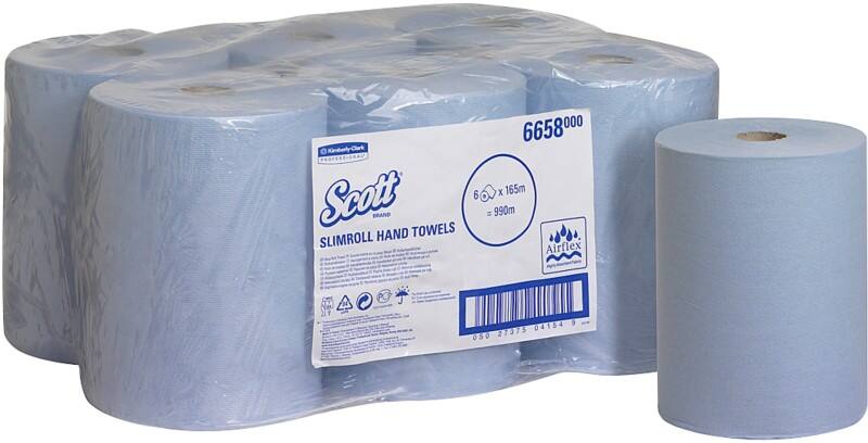 Essuie-mains Scott Slimroll Rouleau Bleu 1 épaisseur 6658 6 Rouleaux de 165 m