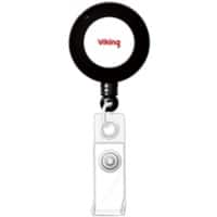 Enrouleur pour badge Viking Clip Noir 10 Unités