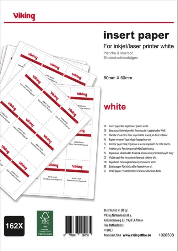 Viking Naamkaartje Blanco 90 x 60 mm 162 Stuks