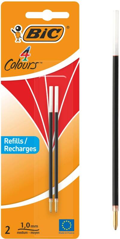 Recharge pour stylo à bille BIC 4 Couleurs Rouge 2 Unités