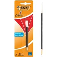 BIC 4 Colours Balpen navulling 0,4 mm 2 Stuks Rood