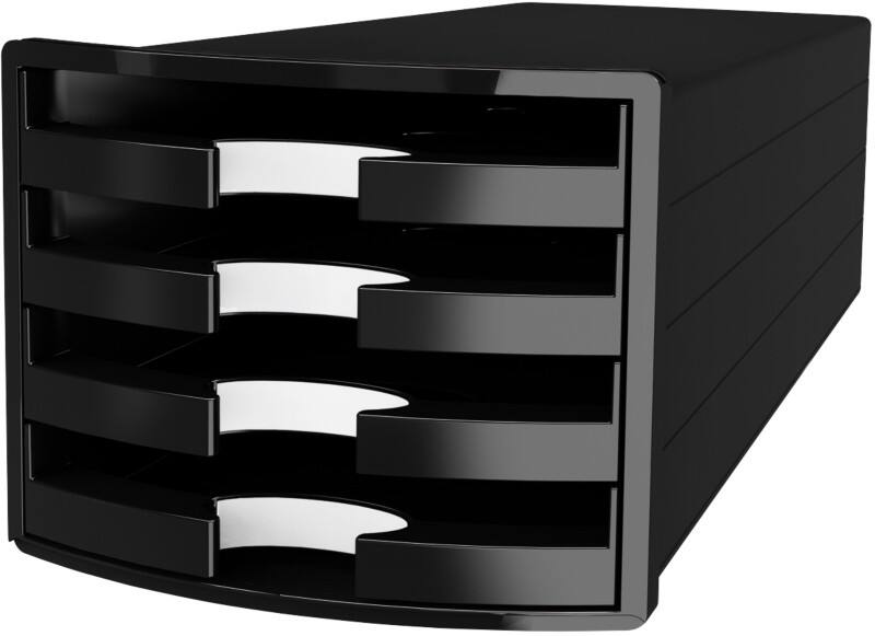 HAN Ladeset PS (Polystyreen) Zwart 4 Lades 28 x 36,7 x 23,5 cm