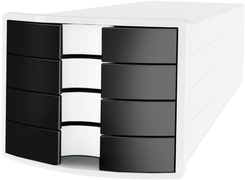 HAN Ladeset PS (Polystyreen) Wit, zwart 4 Lades 28 x 36,7 x 23,5 cm