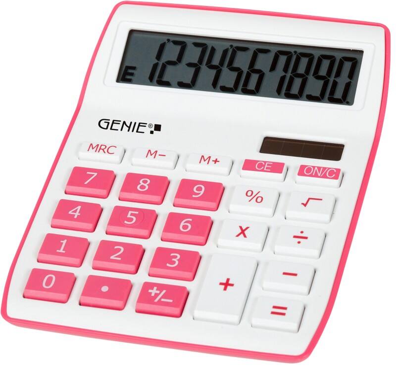 Calculatrice de bureau GENIE 840 P 10 chiffres Rose 30 x 106 mm