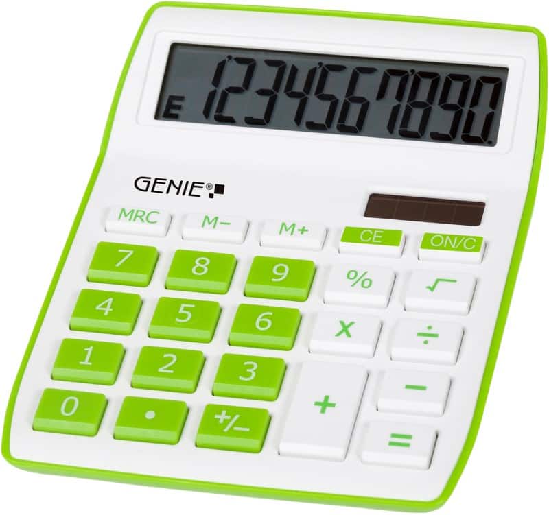 Calculatrice de bureau GENIE 840 G 10 chiffres Vert