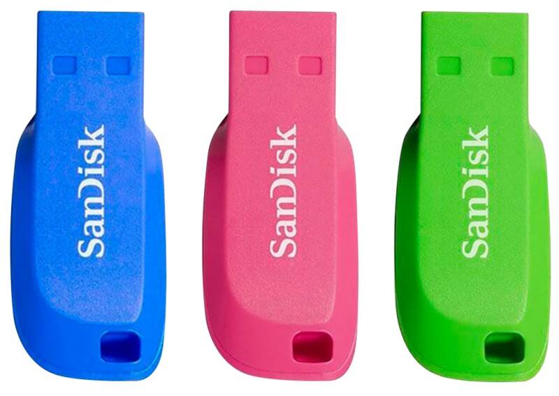Clé USB Flash Drive SanDisk 32 Go Assortiment 3 unités
