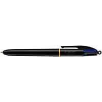 Stylo-bille BIC 4 Colours Rétractable avec chaîne Boîtier noir 0,4 mm Bleu Rechargeable