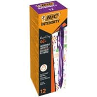 Roller encre gel BIC Gel-ocity Quick Dry Violet Moyenne 0.30 mm Rechargeable 12 Unités