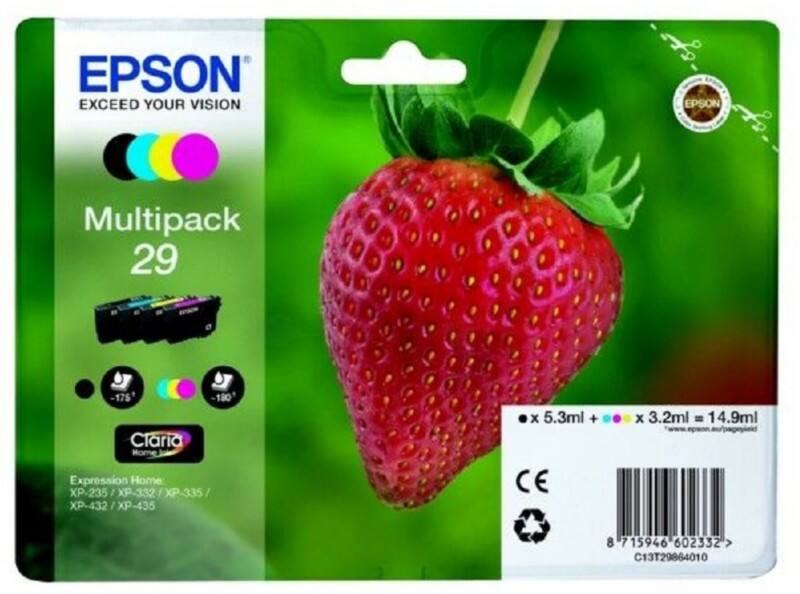 Cartouche jet d'encre Epson 29 D'origine T29864511 Cyan, jaune, magenta, noir Multipack 4 Unités
