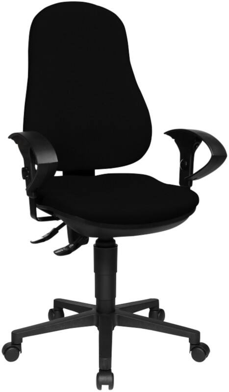 Siège de bureau TOPSTAR Contact permanent Tissu Accoudoirs réglables en hauteur Noir 110 kg Point 70