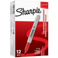 Marqueur permanent Sharpie FINE POINT Fin Ogive 1,5 mm Rouge 12 Unités