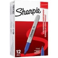Marqueur permanent Sharpie FINE POINT Fin Ogive 1,5 mm Bleu 12 Unités