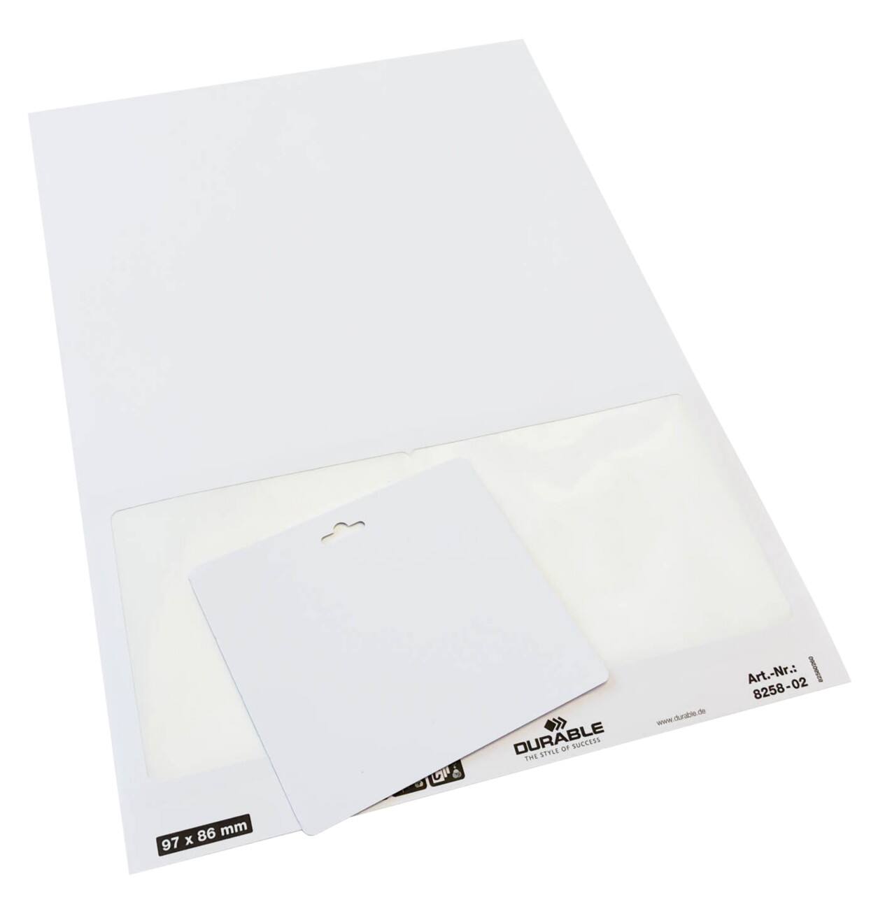 Badge pour visiteurs Blanc DURABLE en Paysage 97 x 86mm 825802 100 Unités