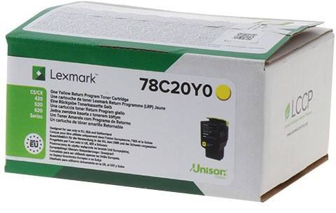 Toner Lexmark D'origine 78C20Y0 Jaune