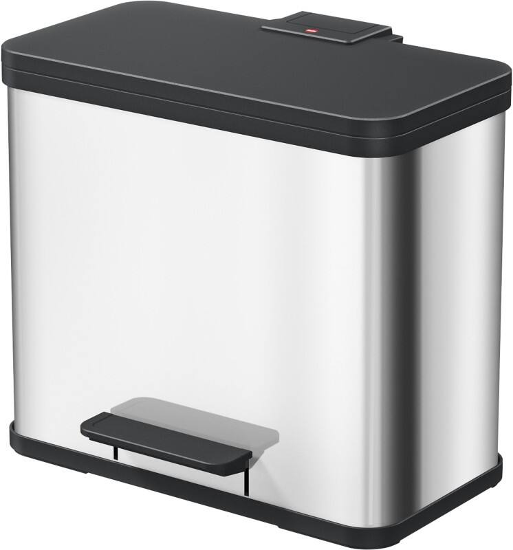 Hailo Prullenbak 3 x 9 l Zilver, zwart RVS (Roestvrij staal)