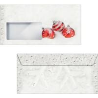 Sigel Kerstenveloppen DL 90 g/m² 22 x 11 cm Wit, rood 50 Stuks