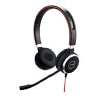 Jabra Evolve 40 Bedraad Stereo Telefoonheadset Over het hoofd met Noise-cancellation met Microfoon Zilver, zwart 3,5 mm Jack