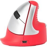 Souris ergonomique verticalee sans fil R-Go Tools Bluetooth Pour droitiers Rouge, argenté