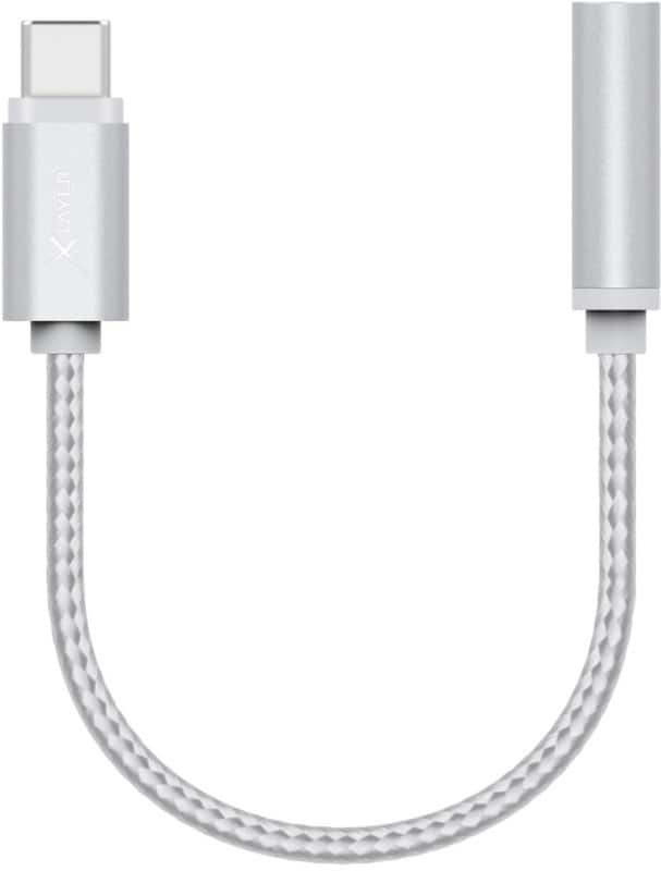 XLAYER 215072 1 x USB C male naar 1 x jack 3,5mm female adapterkabel 0.1m Zilver
