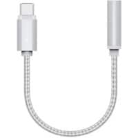 XLAYER 215072 1 x USB C male naar 1 x jack 3,5mm female adapterkabel 0.1m Zilver