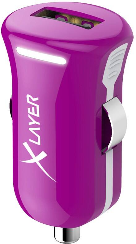 Chargeur USB de voiture XLayer 214108 Violet