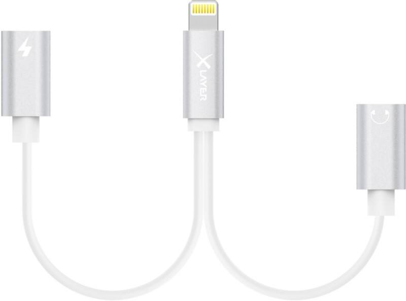 XLAYER 214360 1 x Apple Lightning male naar 2 x Apple Lightning female dual adapter Wit