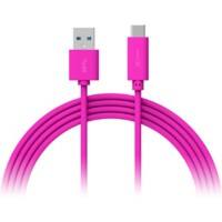 XLAYER 214350 1 USB A male naar 1 x USB C male kabel 1m Roze