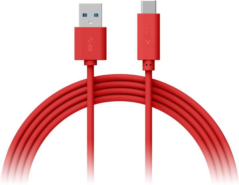 XLAYER 214351 1 USB A male naar 1 x USB C male kabel 1m Rood