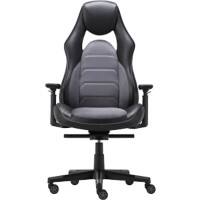 Fauteuil président Realspace Hades Mécanisme de synchro-inclinaison, Accoudoirs réglables, Noir, Cuir reconstitué
