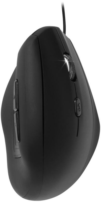 Souris ergonomique filaire Viking ERGO Capteur optique Pour droitiers Câble 1,5 m USB-A Noir