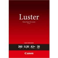 Papier Photo Pro Luster Canon LU-101 A3+ 260 g/m² 32,9 x 48,3 cm Blanc 20 Feuilles