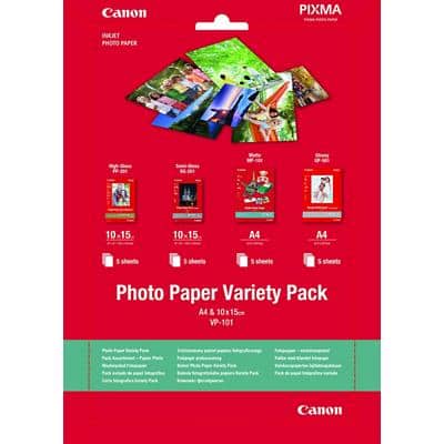 Pack assortiment - papier photo A4 et 10 x 15 cm Canon VP-101 170 g/m² Blanc 20 Feuilles