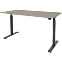 Bureau assis-debout Schaffenburg Dextro Basic Chêne Robson Noir 120 x 80 x 75 cm