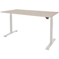 Bureau assis-debout Schaffenburg Dextro Basic Chêne de Lindberg Blanc 140 x 80 x 75 cm